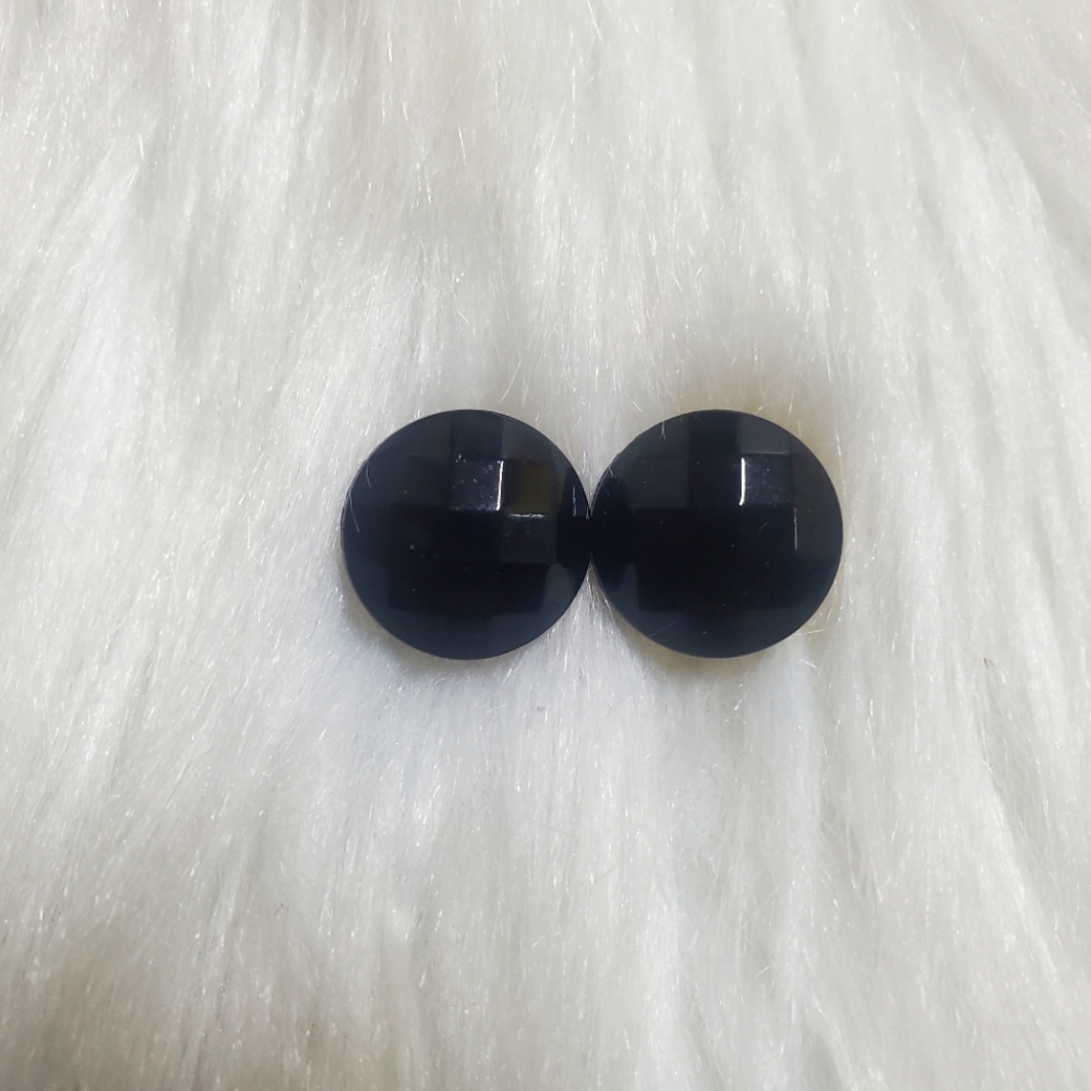 Black bimiond studd earrings